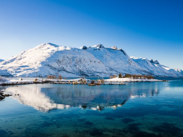 Scandinavian fjord and mountain landscape